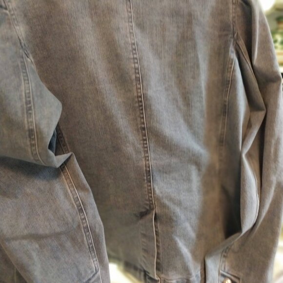 Boston Proper Puff-Sleeve Double-Breasted Denim Jacket - Picture 3 of 8